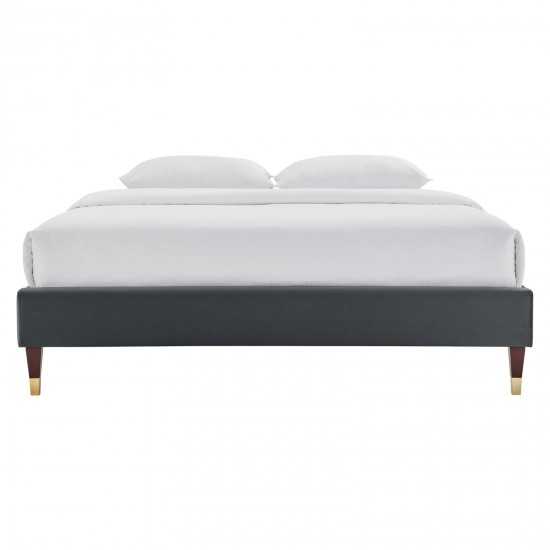 Harlow Queen Performance Velvet Platform Bed Frame