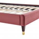 Harlow Queen Performance Velvet Platform Bed Frame