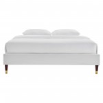 Harlow Queen Performance Velvet Platform Bed Frame