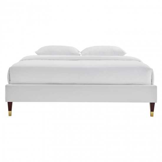 Harlow Queen Performance Velvet Platform Bed Frame