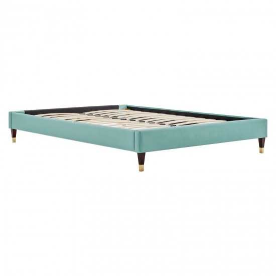 Harlow Queen Performance Velvet Platform Bed Frame