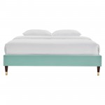 Harlow Queen Performance Velvet Platform Bed Frame