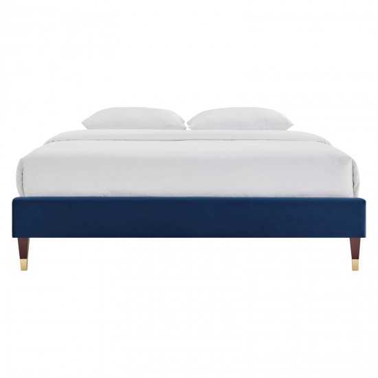 Harlow Queen Performance Velvet Platform Bed Frame