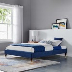 Harlow Queen Performance Velvet Platform Bed Frame