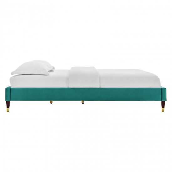 Harlow Queen Performance Velvet Platform Bed Frame