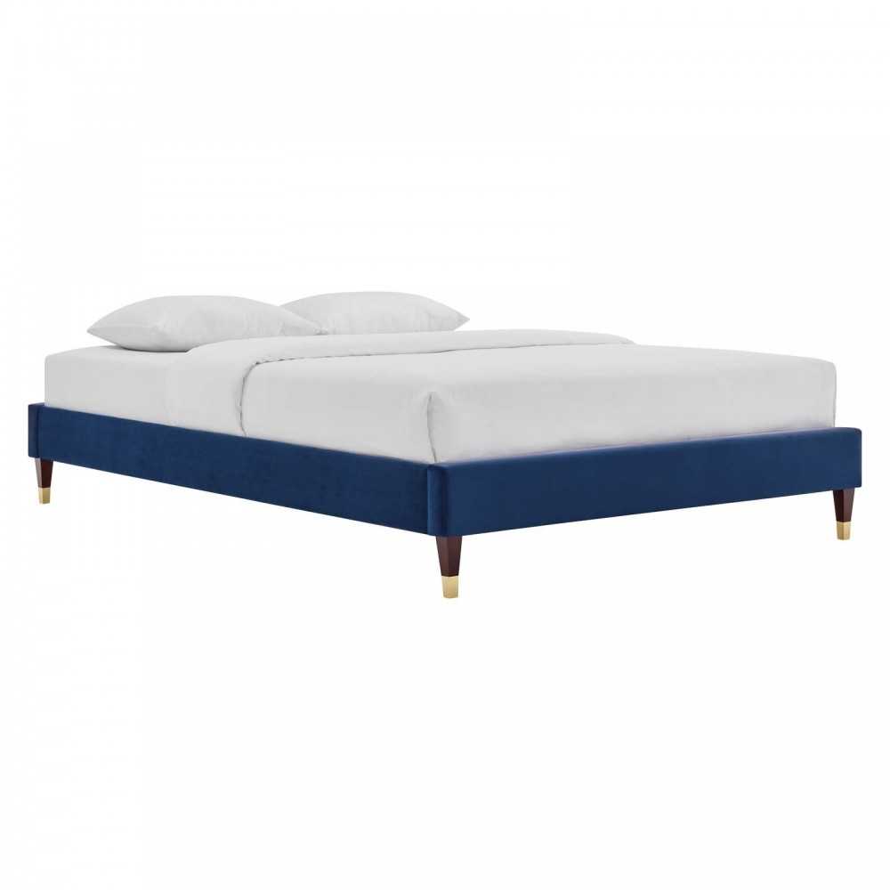 Harlow King Performance Velvet Platform Bed Frame