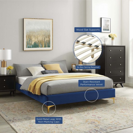 Sutton Queen Performance Velvet Bed Frame