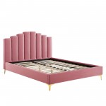 Olivia Queen Performance Velvet Platform Bed