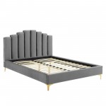 Olivia Queen Performance Velvet Platform Bed