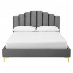 Olivia Queen Performance Velvet Platform Bed