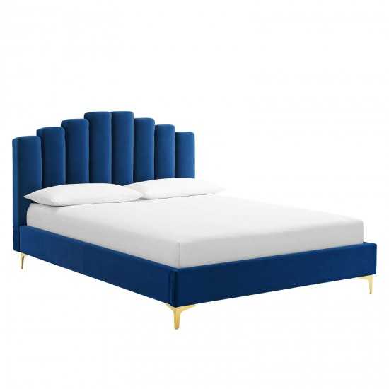 Olivia Queen Performance Velvet Platform Bed