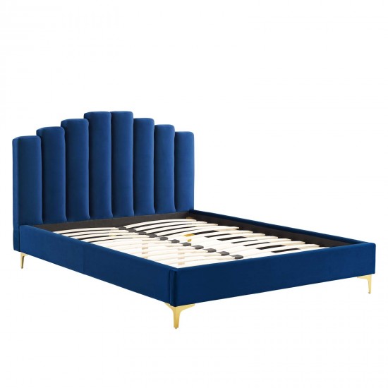 Olivia Queen Performance Velvet Platform Bed