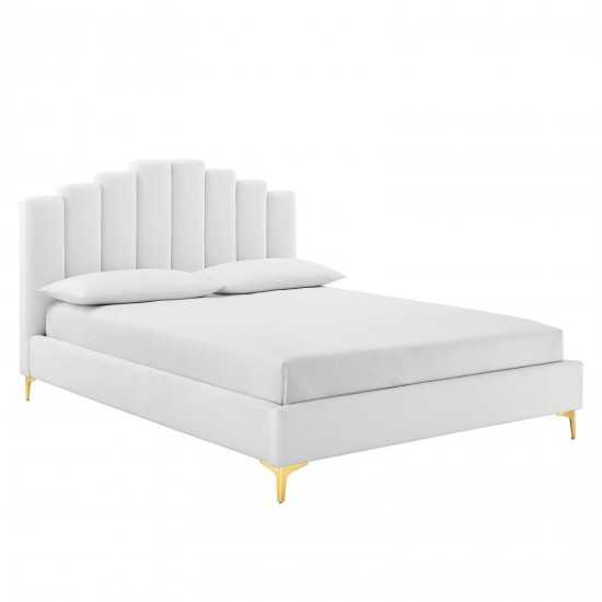 Olivia Queen Performance Velvet Platform Bed