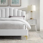 Olivia Queen Performance Velvet Platform Bed