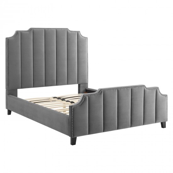 Lucille Queen Performance Velvet Platform Bed