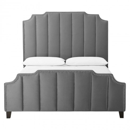 Lucille Queen Performance Velvet Platform Bed