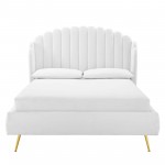 Lana Queen Performance Velvet Wingback Platform Bed