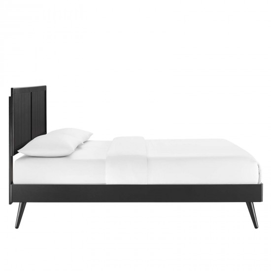 Alana Queen Wood Platform Bed With Splayed Legs