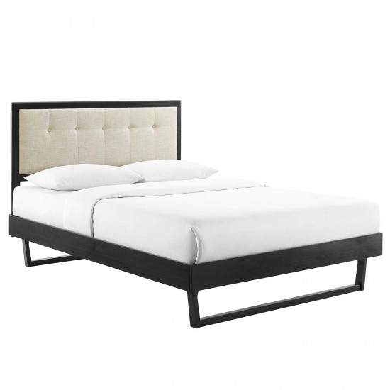 Willow Queen Wood Platform Bed With Angular Frame