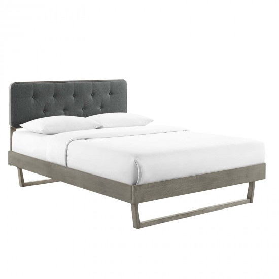 Bridgette Queen Wood Platform Bed With Angular Frame