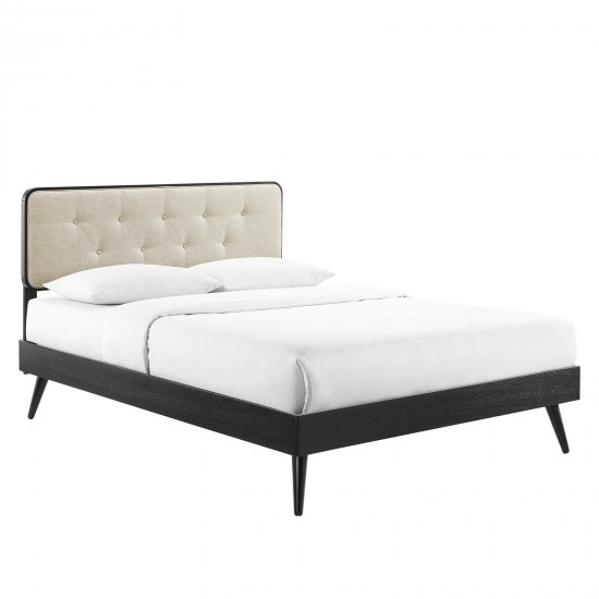 Bridgette Queen Wood Platform Bed With Splayed Legs