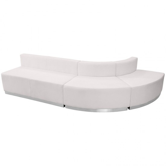 Melrose White LeatherSoft Reception Configuration, 3 Pieces