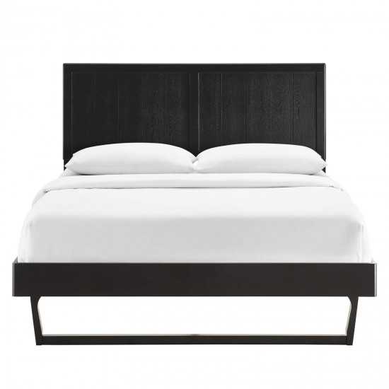 Alana Full Wood Platform Bed With Angular Frame