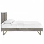 Alana Full Wood Platform Bed With Angular Frame