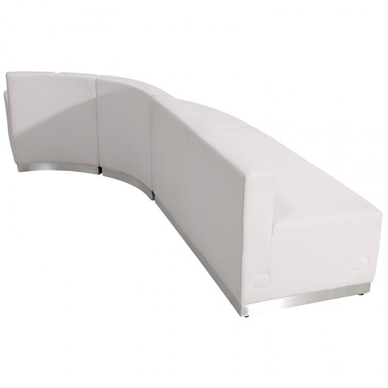 Melrose White LeatherSoft Reception Configuration, 3 Pieces