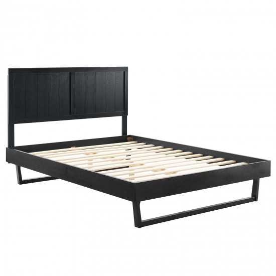 Alana King Wood Platform Bed With Angular Frame