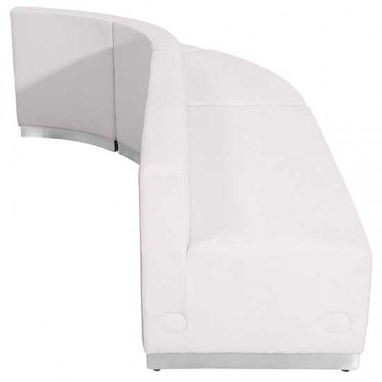 Melrose White LeatherSoft Reception Configuration, 3 Pieces