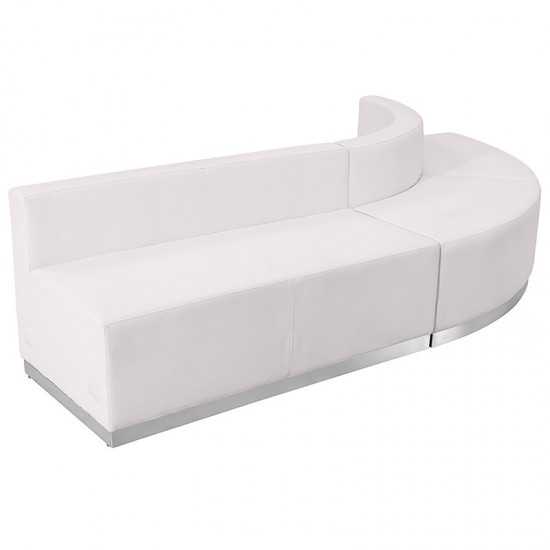 Melrose White LeatherSoft Reception Configuration, 3 Pieces