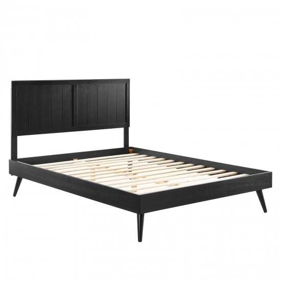 Alana Full Wood Platform Bed With Splayed Legs