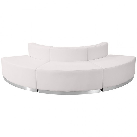 Melrose White LeatherSoft Reception Configuration, 3 Pieces