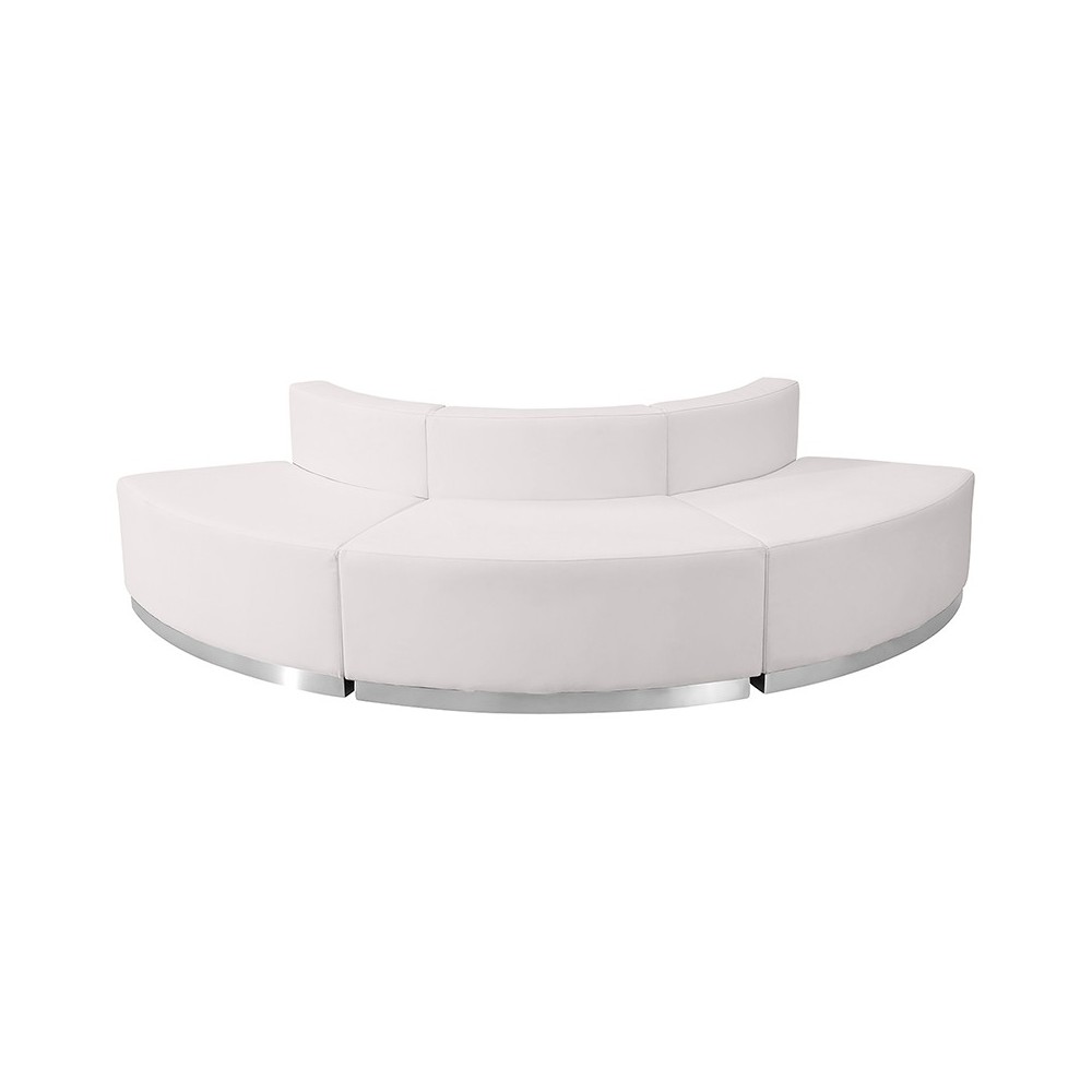 Melrose White LeatherSoft Reception Configuration, 3 Pieces