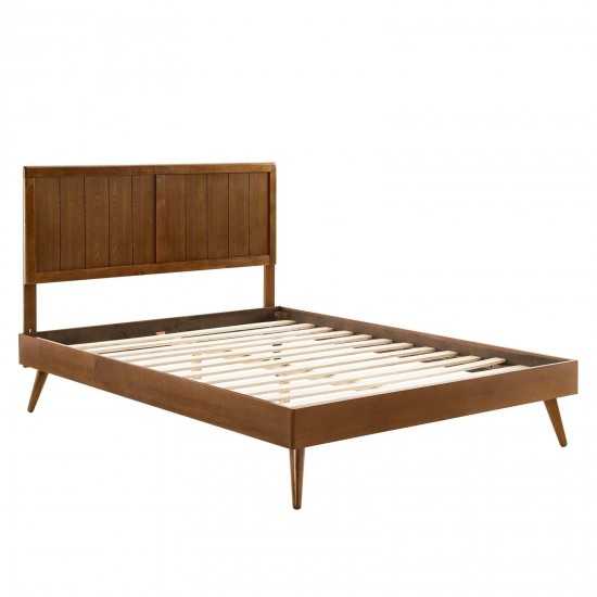 Alana King Wood Platform Bed With Splayed Legs