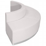 Melrose White LeatherSoft Reception Configuration, 3 Pieces