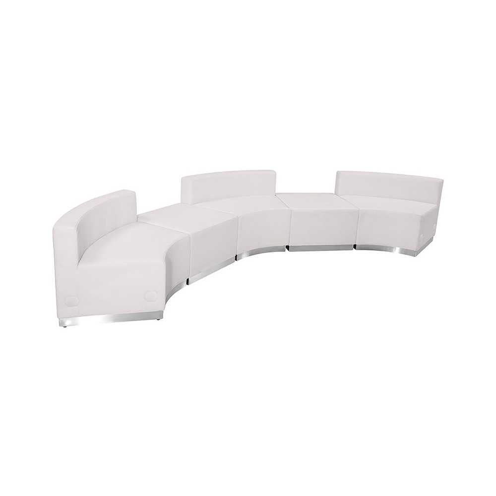 Melrose White LeatherSoft Reception Configuration, 5 Pieces