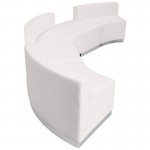 Melrose White LeatherSoft Reception Configuration, 5 Pieces