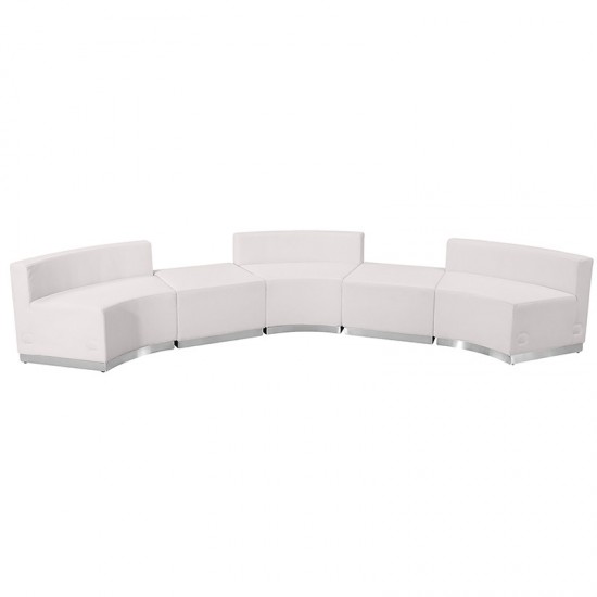 Melrose White LeatherSoft Reception Configuration, 5 Pieces