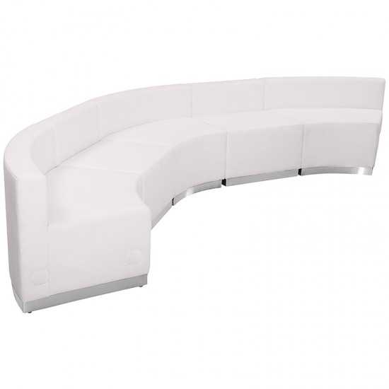 Melrose White LeatherSoft Reception Configuration, 5 Pieces