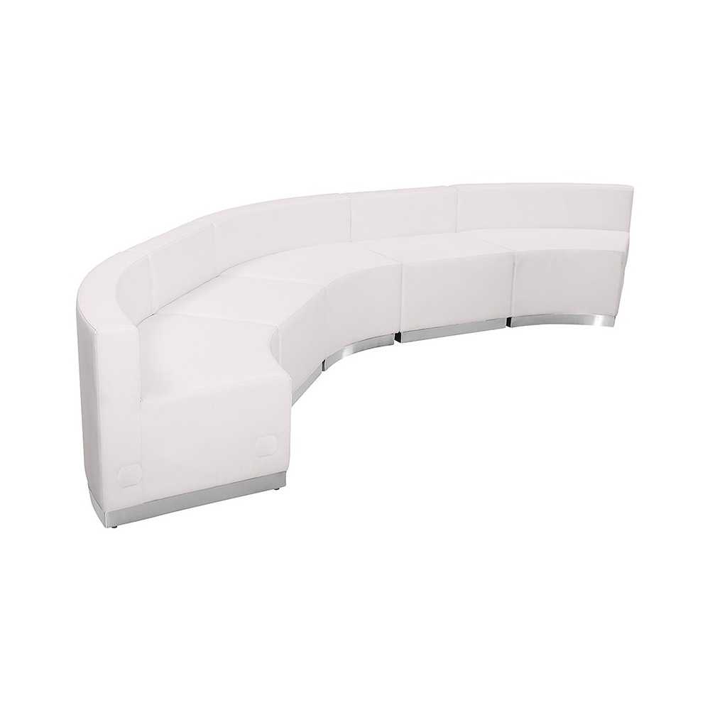 Melrose White LeatherSoft Reception Configuration, 5 Pieces