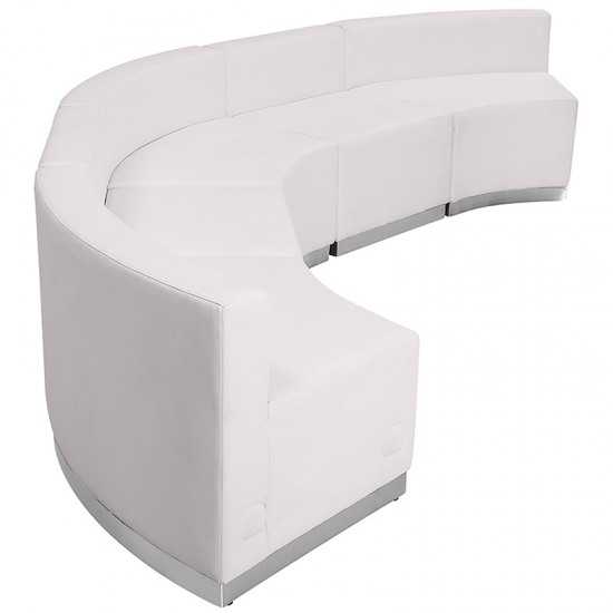 Melrose White LeatherSoft Reception Configuration, 5 Pieces