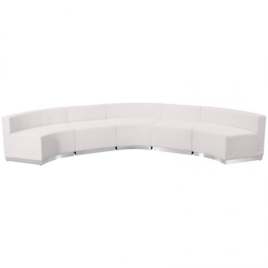 Melrose White LeatherSoft Reception Configuration, 5 Pieces