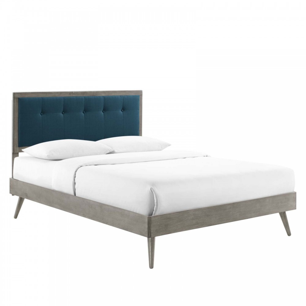Willow Full Wood Platform Bed With Splayed Legs Willow Full Wood Platform Bed With Splayed Legs