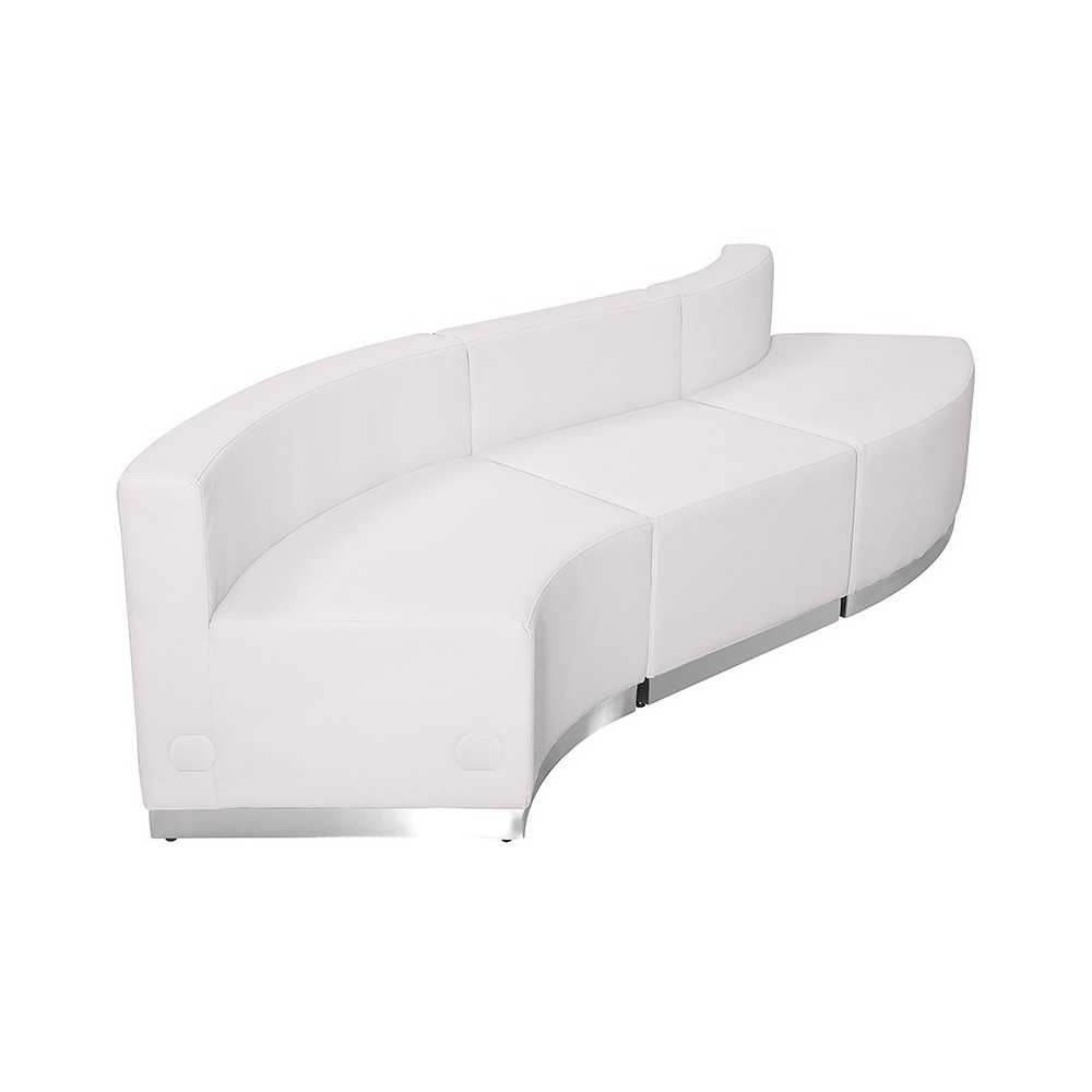 Melrose White LeatherSoft Reception Configuration, 3 Pieces