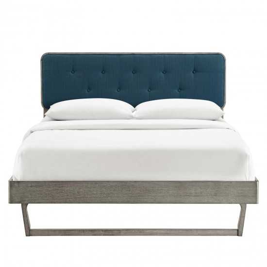 Bridgette Full Wood Platform Bed With Angular Frame