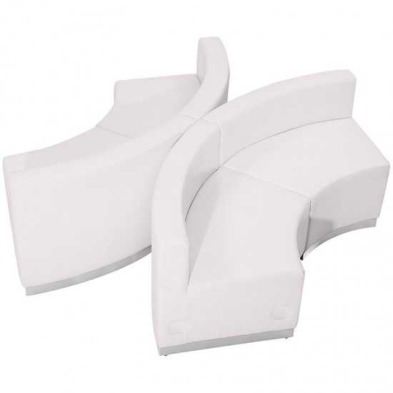 Melrose White LeatherSoft Reception Configuration, 4 Pieces