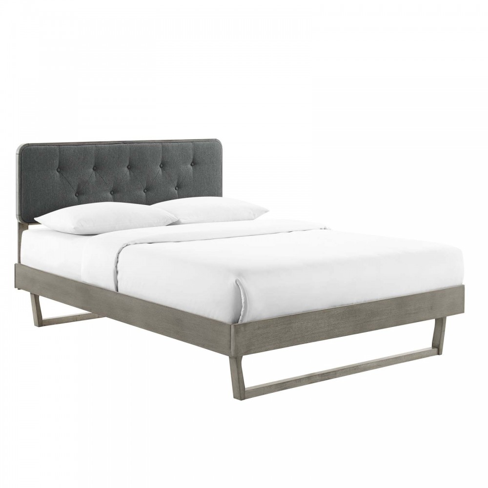 Bridgette Twin Wood Platform Bed With Angular Frame Bridgette Twin Wood Platform Bed With Angular Frame