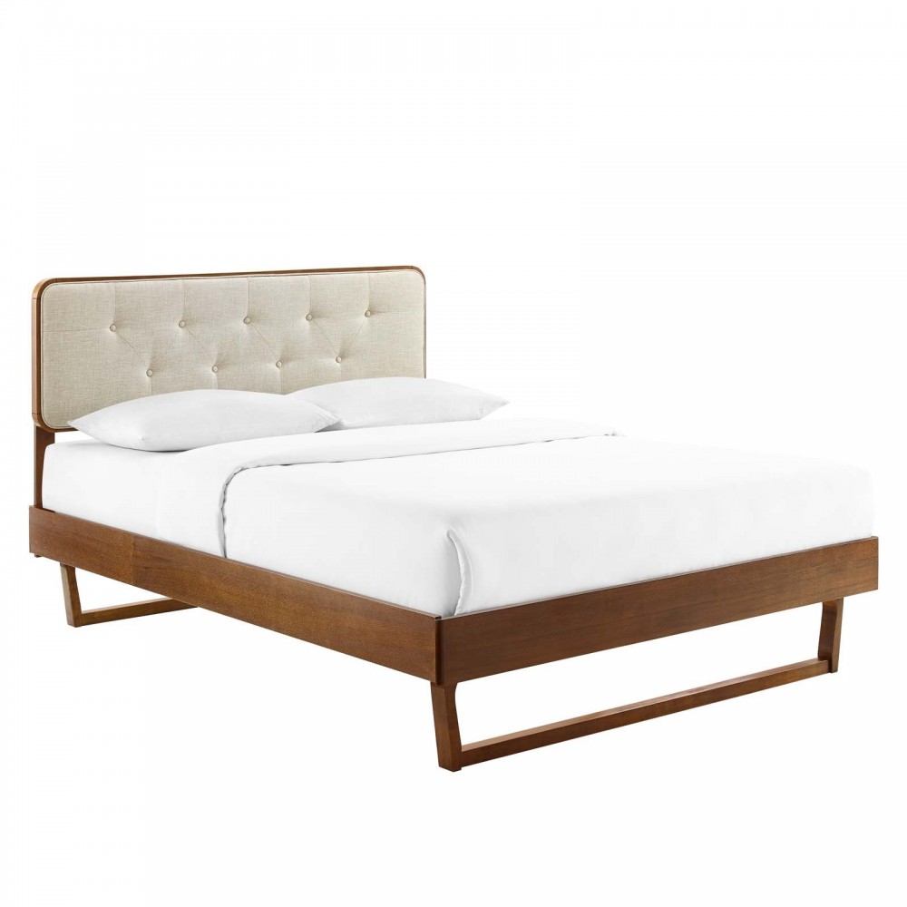 Bridgette Twin Wood Platform Bed With Angular Frame Bridgette Twin Wood Platform Bed With Angular Frame